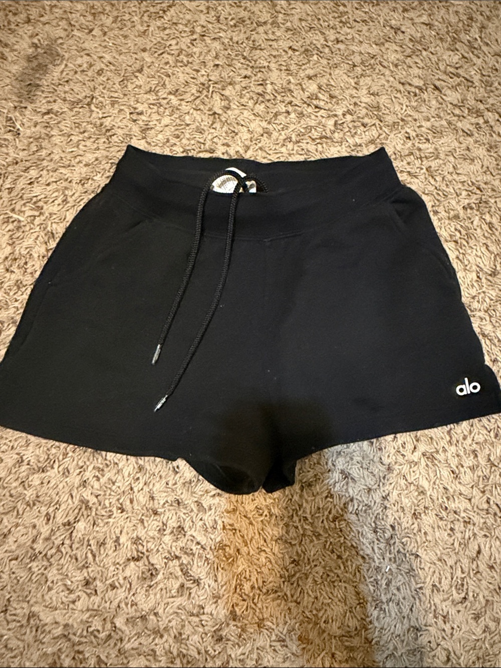 ALO Yoga Black High-Rise Athletic Lounge Shorts